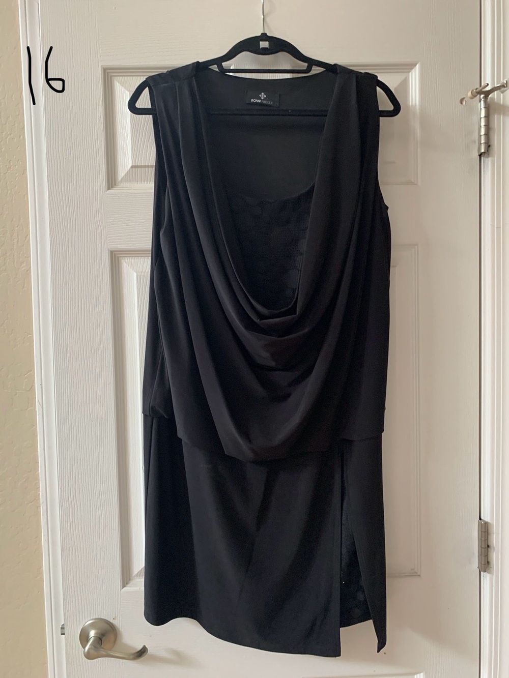 Elegant Black Draped Sleeveless Dress